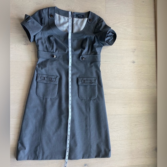 Tahari charcoal grey lined dress - Picture 4 of 7